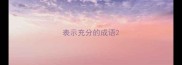 表示充分的成语