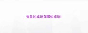 堂皇的成语有哪些成语