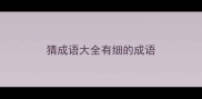 猜成语大全有细的成语