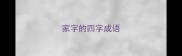 家字的四字成语