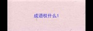 成语权什么