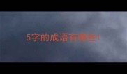 5字的成语有哪些