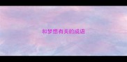 和梦想有关的成语