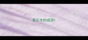 表示木的成语