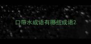 口带水成语有哪些成语