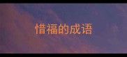 惜福的成语