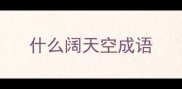 什么阔天空成语