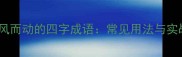 随风而动的四字成语常见用法与实战
