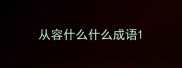 从容什么什么成语