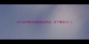 20个皮肉相关的成语及用法你了解多少