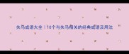 失马成语大全10个与失马相关的经典成语及用法