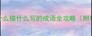 四字成语结构什么描什么写的成语全攻略附120个经典案例