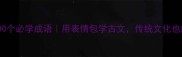 论语里的100个必学成语用表情包学古文传统文化也能超好记
