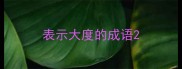 表示大度的成语