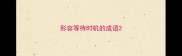 形容等待时机的成语