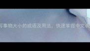 50个描写事物大小的成语及用法快速掌握中文表达精髓