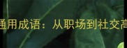必学50个生活通用成语从职场到社交高频场景全覆盖