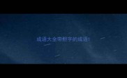 成语大全带胆字的成语