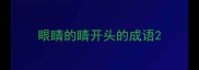 眼睛的睛开头的成语