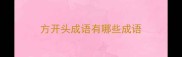 方开头成语有哪些成语