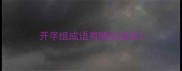 开字组成语有哪些成语