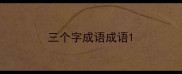 三个字成语成语