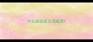 什么结合反义词成语