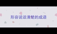形容说话清楚的成语