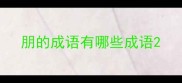 朋的成语有哪些成语