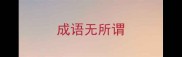 成语无所谓