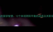 阳和柔的国学智慧12个体现阴阳平衡的成语及其职场应用