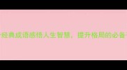 30个经典成语感悟人生智慧提升格局的必备干货