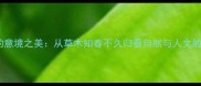 野花成语的意境之美从草木知春不久归看自然与人文的千年对话