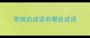 带横的成语有哪些成语