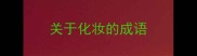 关于化妆的成语