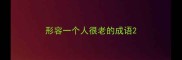 形容一个人很老的成语
