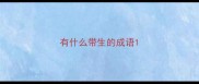 有什么带生的成语
