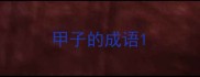 甲子的成语
