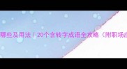 转的成语有哪些及用法20个含转字成语全攻略附职场应用案例