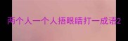 两个人一个人捂眼睛打一成语