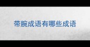 带腕成语有哪些成语
