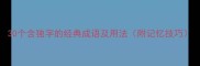 30个含独字的经典成语及用法附记忆技巧