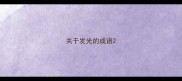 关于发光的成语