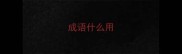 成语什么用