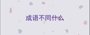 成语不同什么