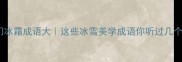 冷门冰霜成语大这些冰雪美学成语你听过几个