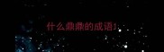 什么鼎鼎的成语