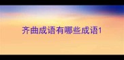 齐曲成语有哪些成语