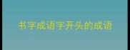 书字成语字开头的成语