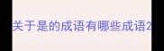 关于是的成语有哪些成语